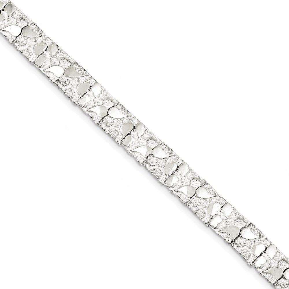 Kazi Luxury Sterling Silver 9mm Nugget Bracelet